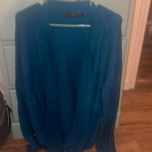 Teal cardigan. Never worn in mint condition. Cardigan hits mid thigh.